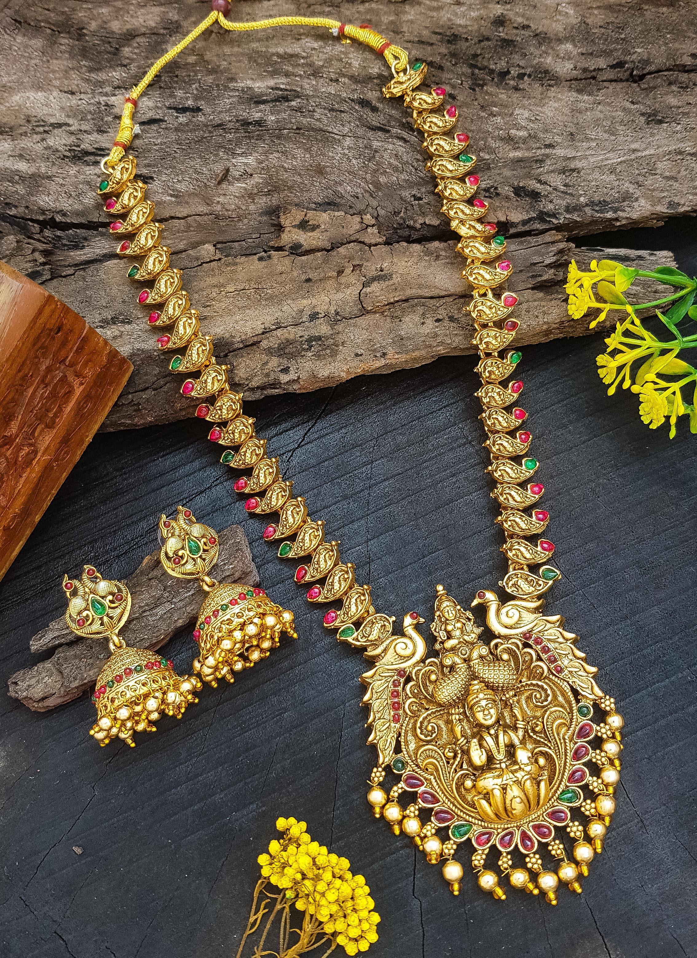 Premium Gold finish Bestseller Long Lakshmi Necklace - Griiham