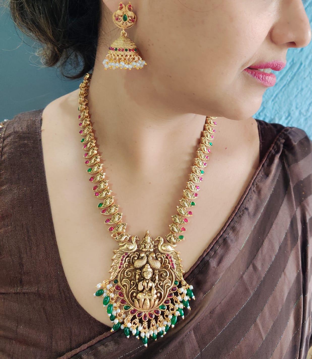 Premium Gold finish Bestseller Long Lakshmi Necklace