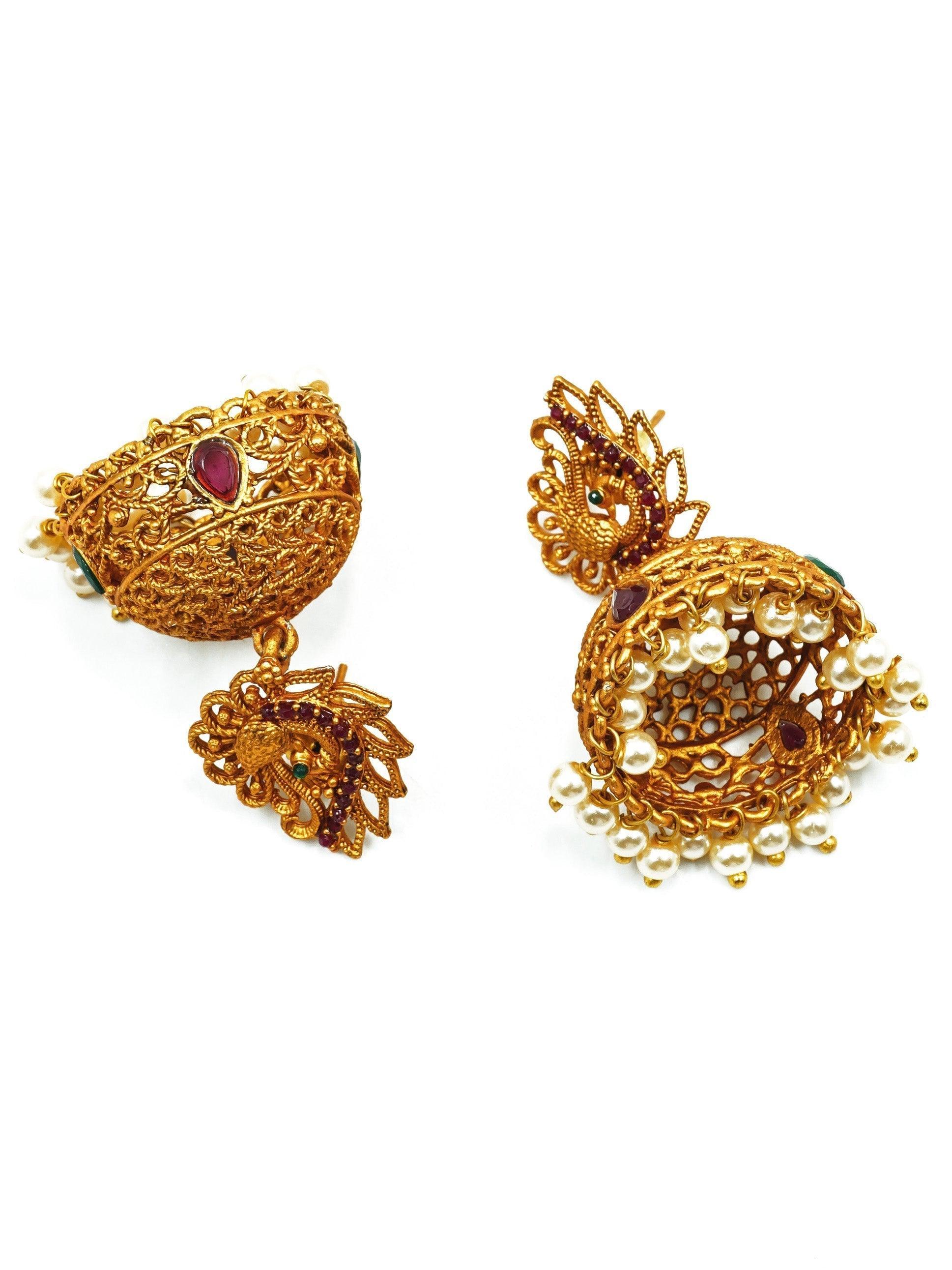 Premium High Gold Plated Earring/ Jhumka 10625N - Griiham