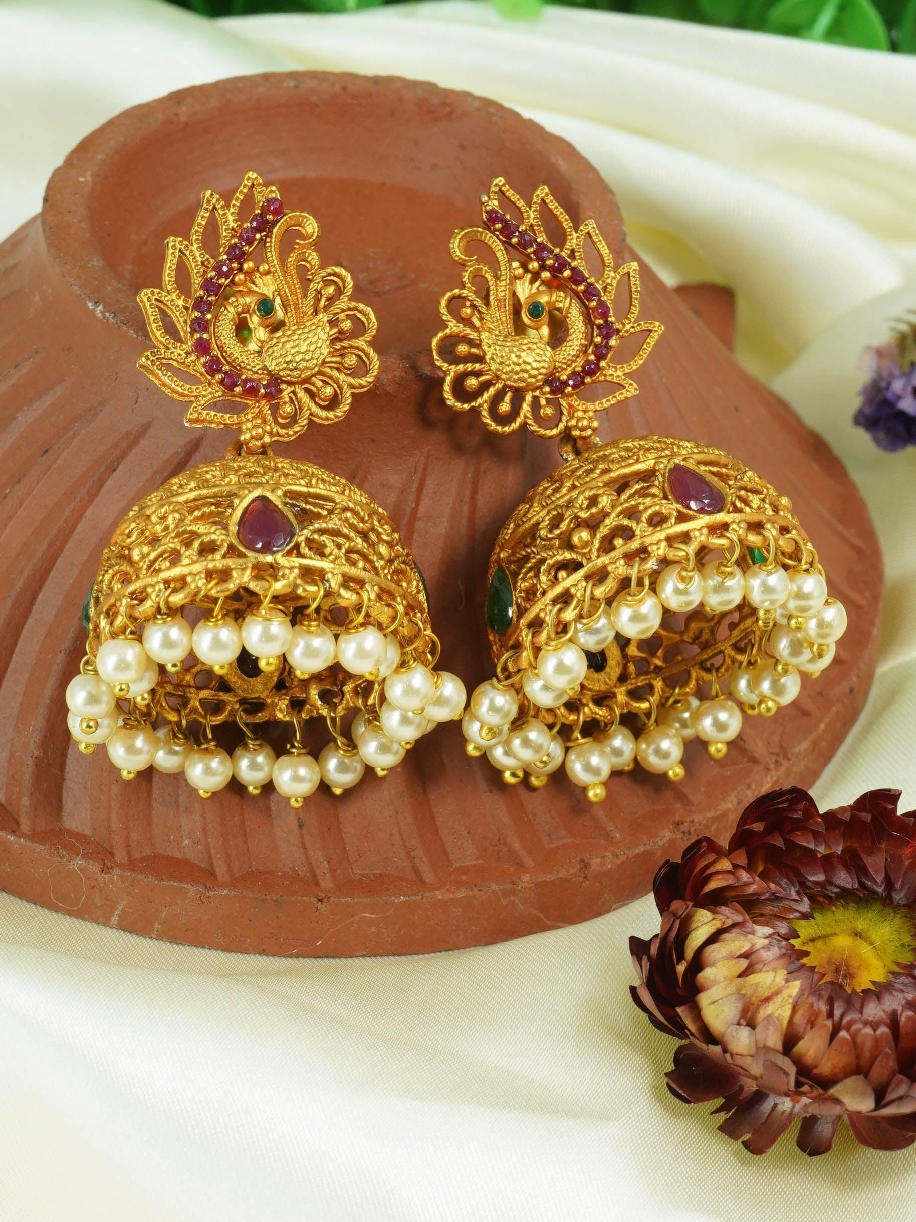 Premium High Gold Plated Earring/ Jhumka 10625N - Griiham