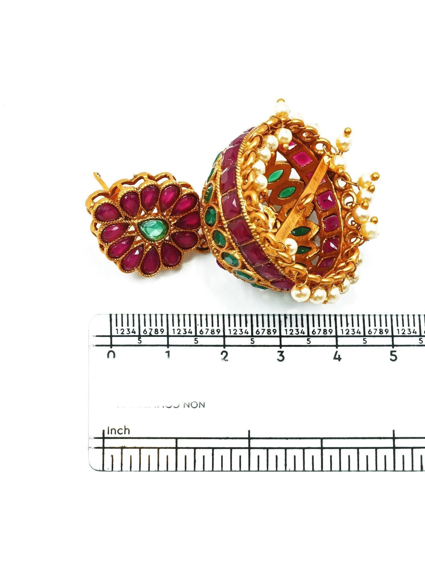 Premium High Gold Plated Earring/ Jhumka 10633N - Griiham