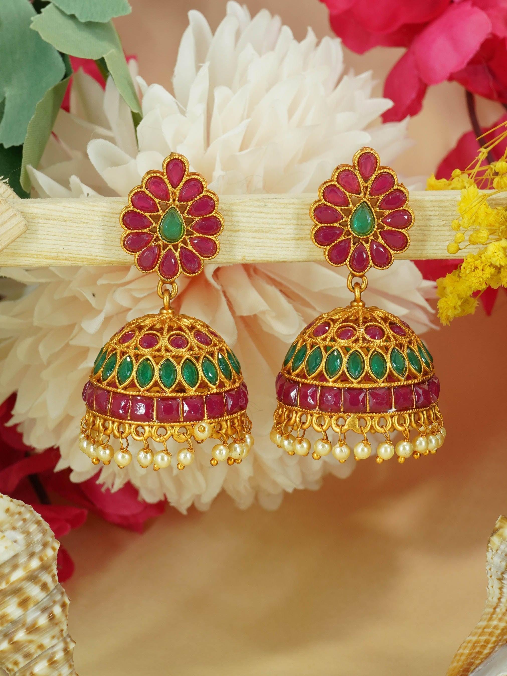 Premium High Gold Plated Earring/ Jhumka 10633N - Griiham