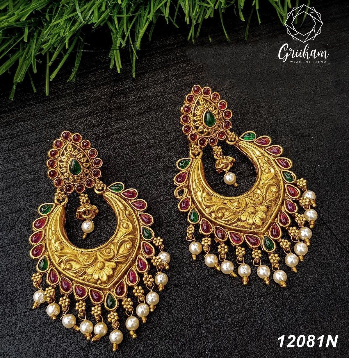 Premium High Gold Plated Earring/ Jhumka 12081N - Griiham