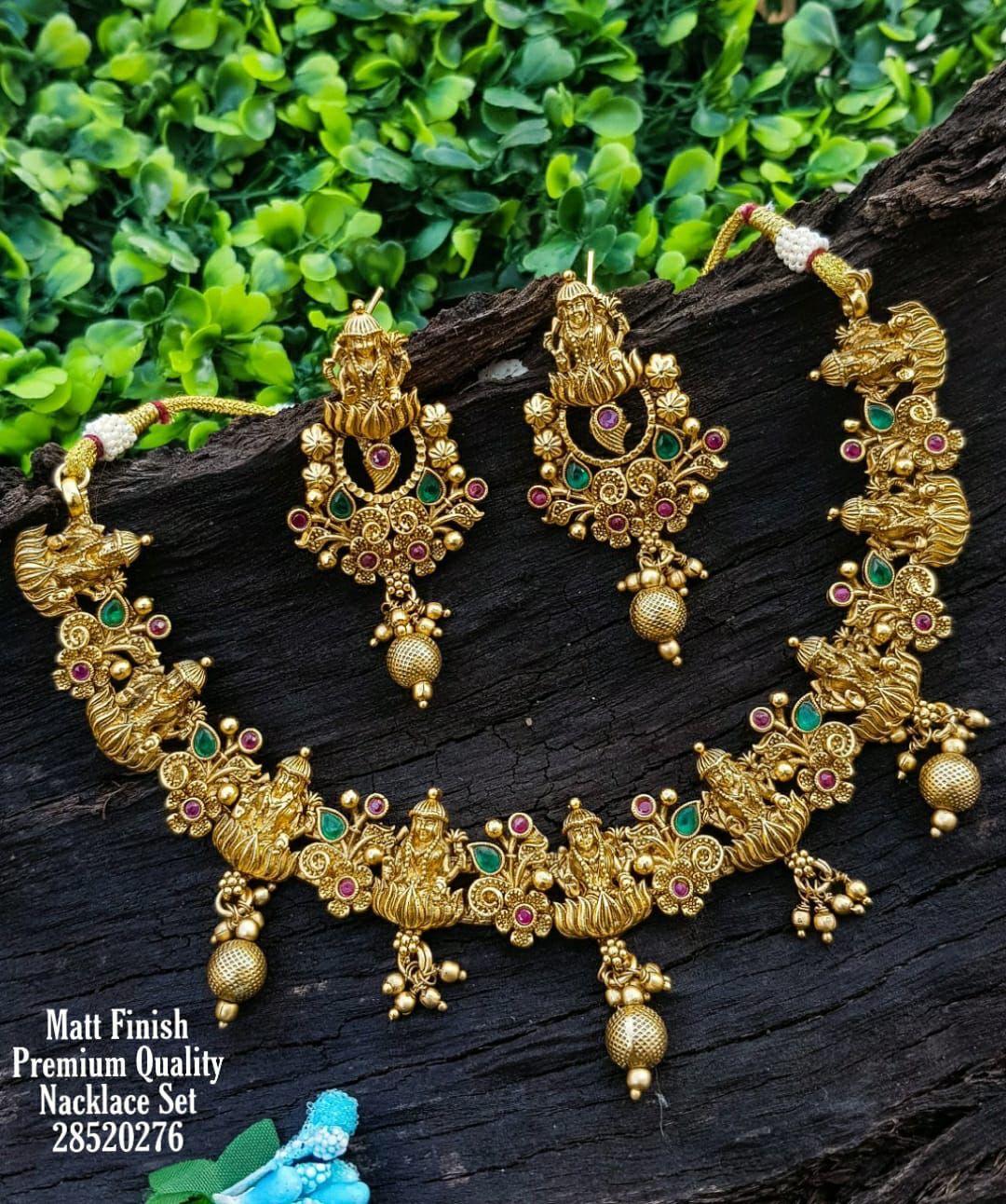 Premium Light weight Laxmi Motif Necklace set