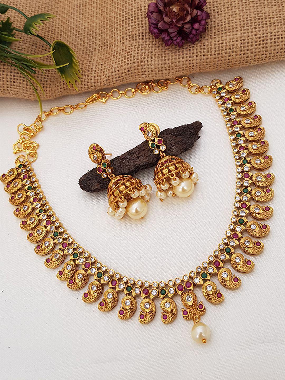 Premium Quality Short Mango malai necklace set 5876N