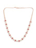 Premium Rose Gold Plated with sparkling Red and White CZ stones designer Necklace Set 8945N - Griiham