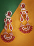 Premium Rose Gold Plated with sparkling Red white CZ stones Jhumka / Earrings 8952N - Griiham