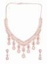 Premium Rose Gold Plated with sparkling White CZ stones Bridal Necklace Set 8922N - Griiham