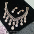 Premium Rose Gold Plated with sparkling White CZ stones Bridal Necklace Set 8922N-Necklace Set-Griiham-Griiham