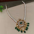 Premium Sayara Collection Elegant Emerald stones CZ Necklace Set - Griiham