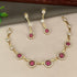 Premium Sayara Collection Elegant Ruby & CZ Necklace Set - Griiham