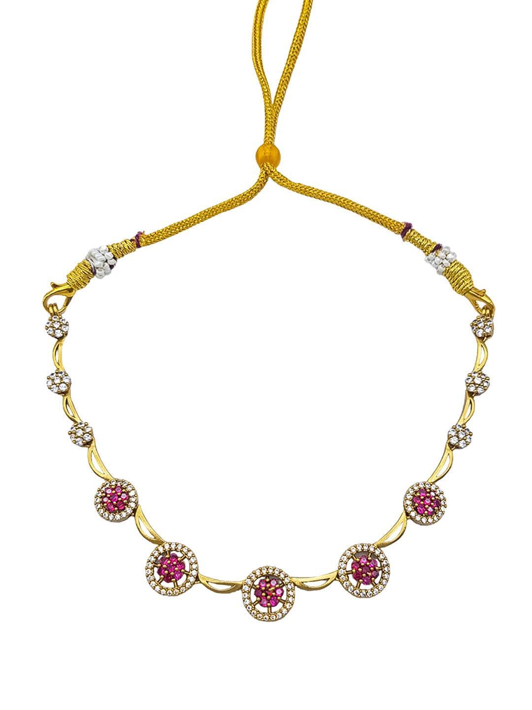 Premium Sayara Collection Elegant Ruby & CZ Necklace Set - Griiham