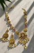 Premium Sayara Collection Elegant Ruby & CZ Necklace Set with peacock