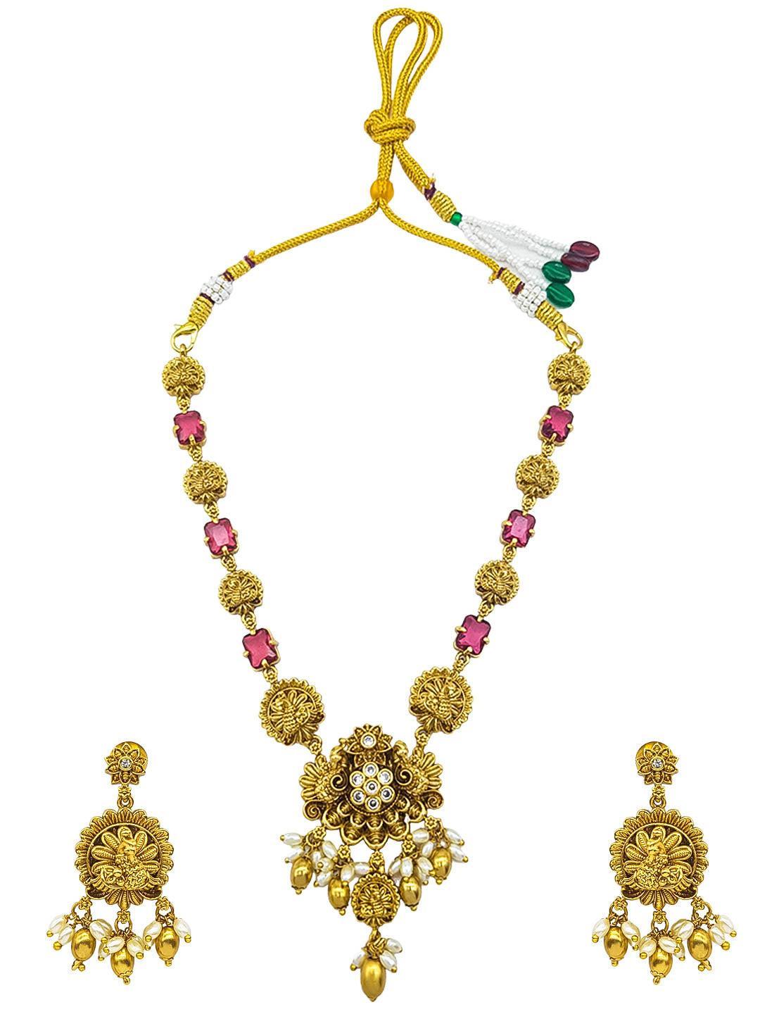 Premium Sayara Collection Exclusive Necklace Set with Rice pearls - Griiham