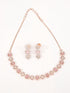 Premium Sayara Collection Rose Gold Plated Necklace set with Top quality Pink white CZ Stone 8813N - Griiham