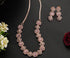 Premium Sayara Collection Rose Gold Plated Necklace set with Top quality Pink white CZ Stone 8813N - Griiham