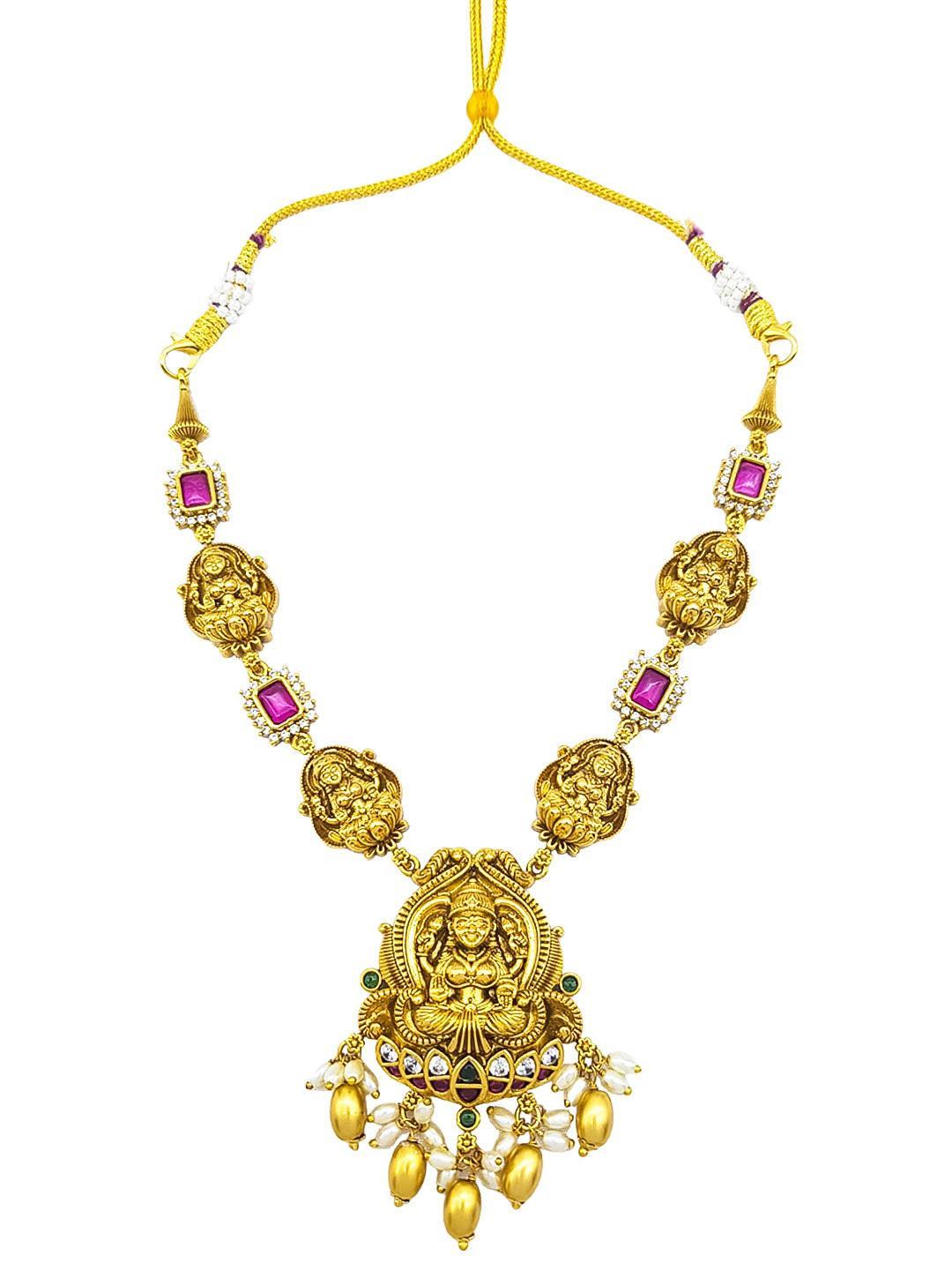 Premium Sayara Collection Temple Classic Necklace Set - Griiham