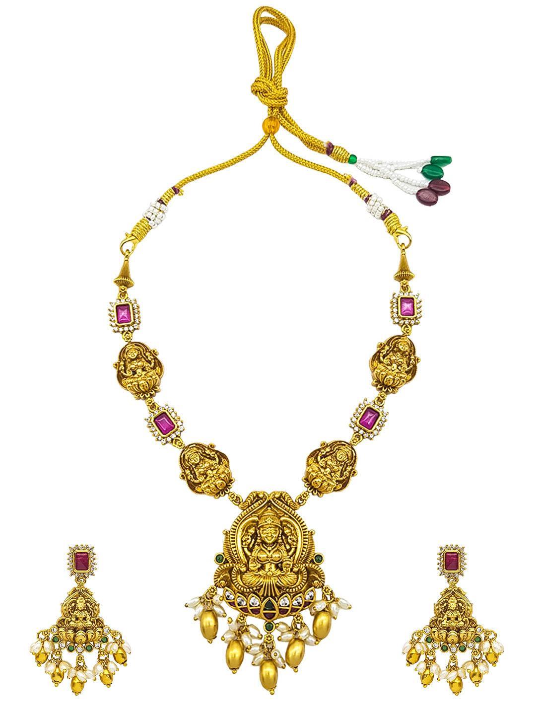 Premium Sayara Collection Temple Classic Necklace Set - Griiham