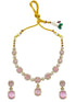 Premium Sayara Collection gold polish Pink Cz Zercon Necklace Set - Griiham