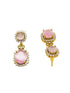 Premium Sayara Collection gold polish Pink Cz Zercon Necklace Set - Griiham