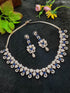 Premium White Gold Plated Sayara Collection Designer Necklace set with blue stones 10851N - Griiham