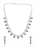 Premium White Gold Plated with sparkling Green White CZ stones Designer Necklace Set 8921N - Griiham