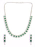 Premium White Gold Plated with sparkling Green White CZ stones Designer Necklace set - Griiham