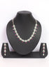 Premium White Gold Plated with sparkling Red White CZ stones Designer Necklace Set 8950N - Griiham