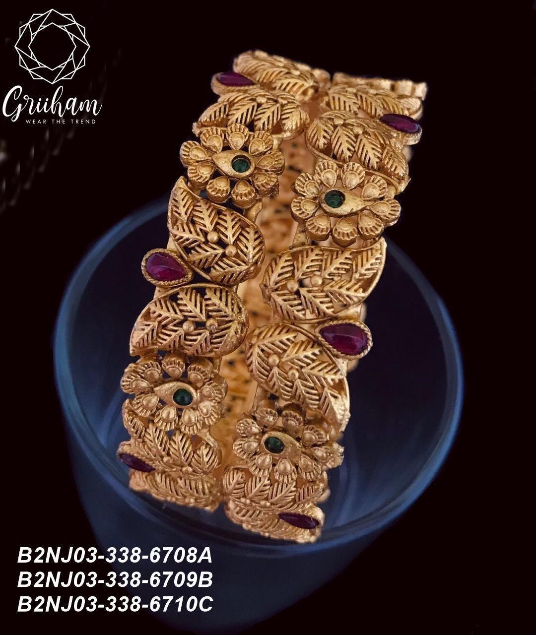 Premium antique polish guaranteed Bangles Set of 2 bangles B2NJ03-338-6708A