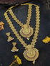 Premium gold finish Long Hara Necklace Set with CZ Stones