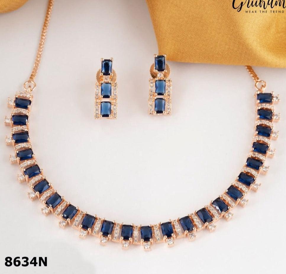 Premium gold plated Multicolor necklace set jewelry 8634N-Necklace Set-Griiham-Griiham