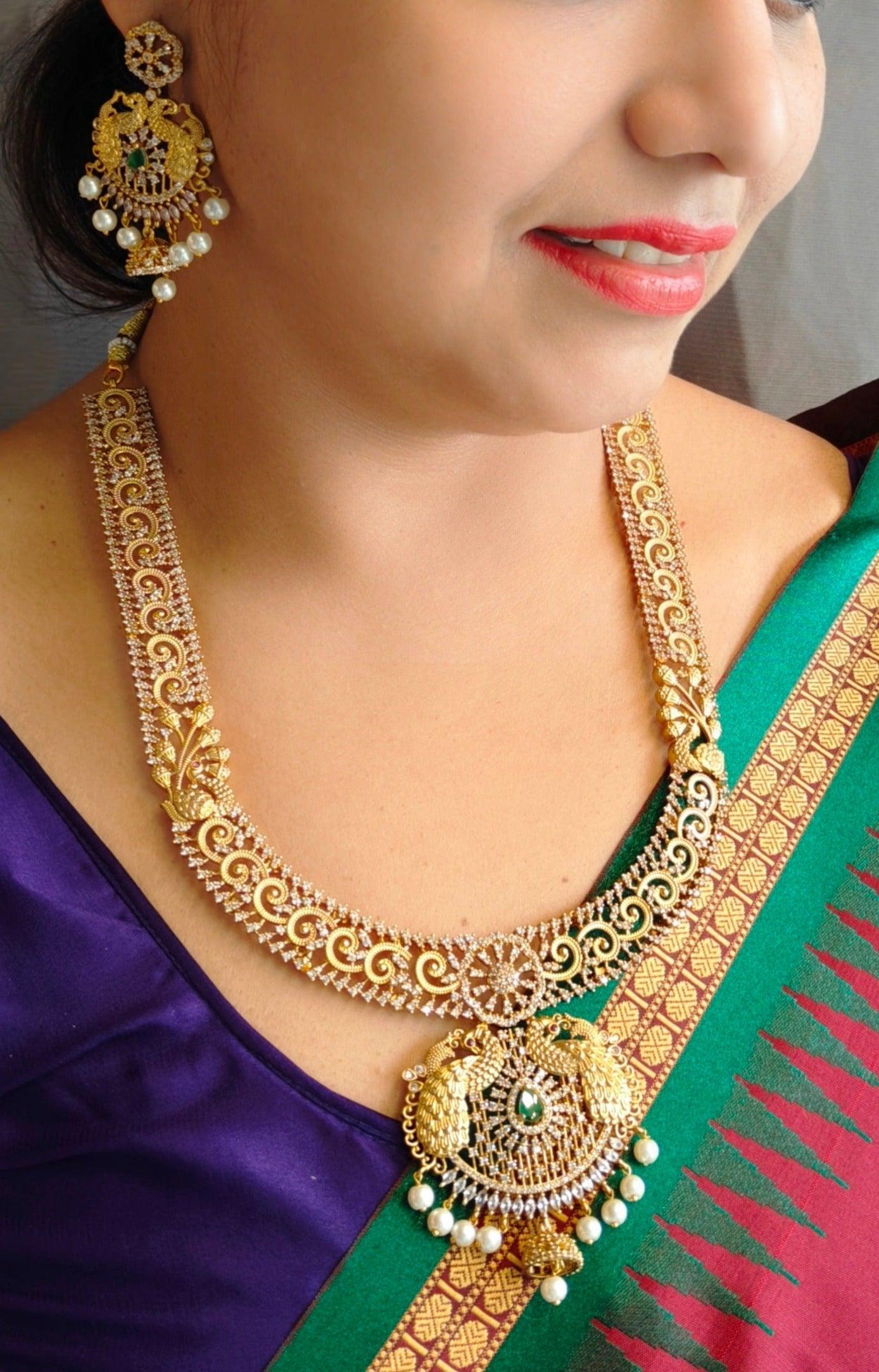 Premium gold plated long Necklace Set - Griiham