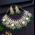 Premium quality Designer Cz zercon stones Kundan Mirror Necklace set - Griiham