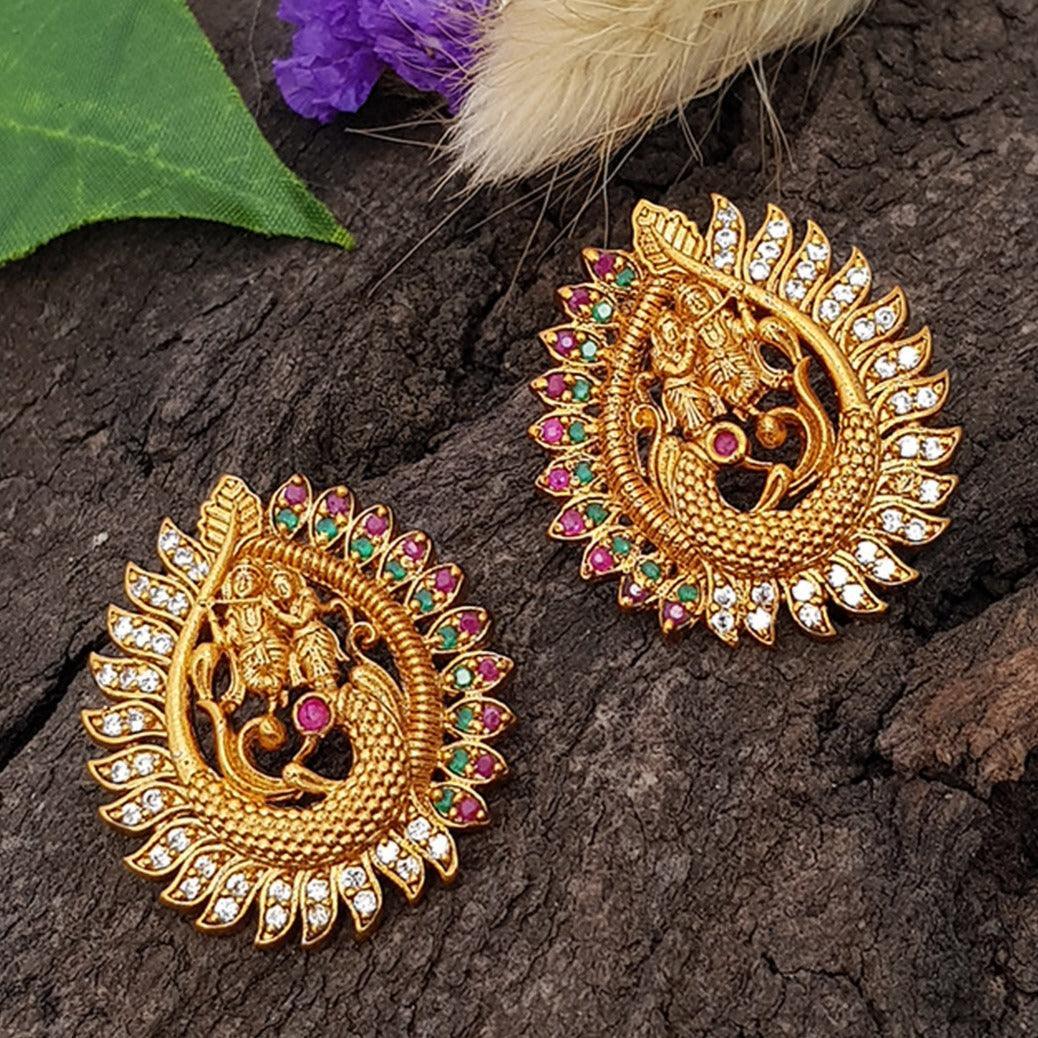 Real Kemp ear studs Jhumka 5875N