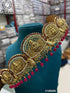 Real unpolished stones Laxmi ruby/emerald in gold antique finish Vadanam/Vodiannam/waistbelt 11269N - Griiham