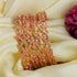 Rose Gold Plated Set of 4 designer Bangles with Mint color yellow pink stones 9338A - Griiham