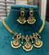 Ruby emerald Necklace with pearl beads hanging Exclusive Designer Necklace 10105N - Griiham