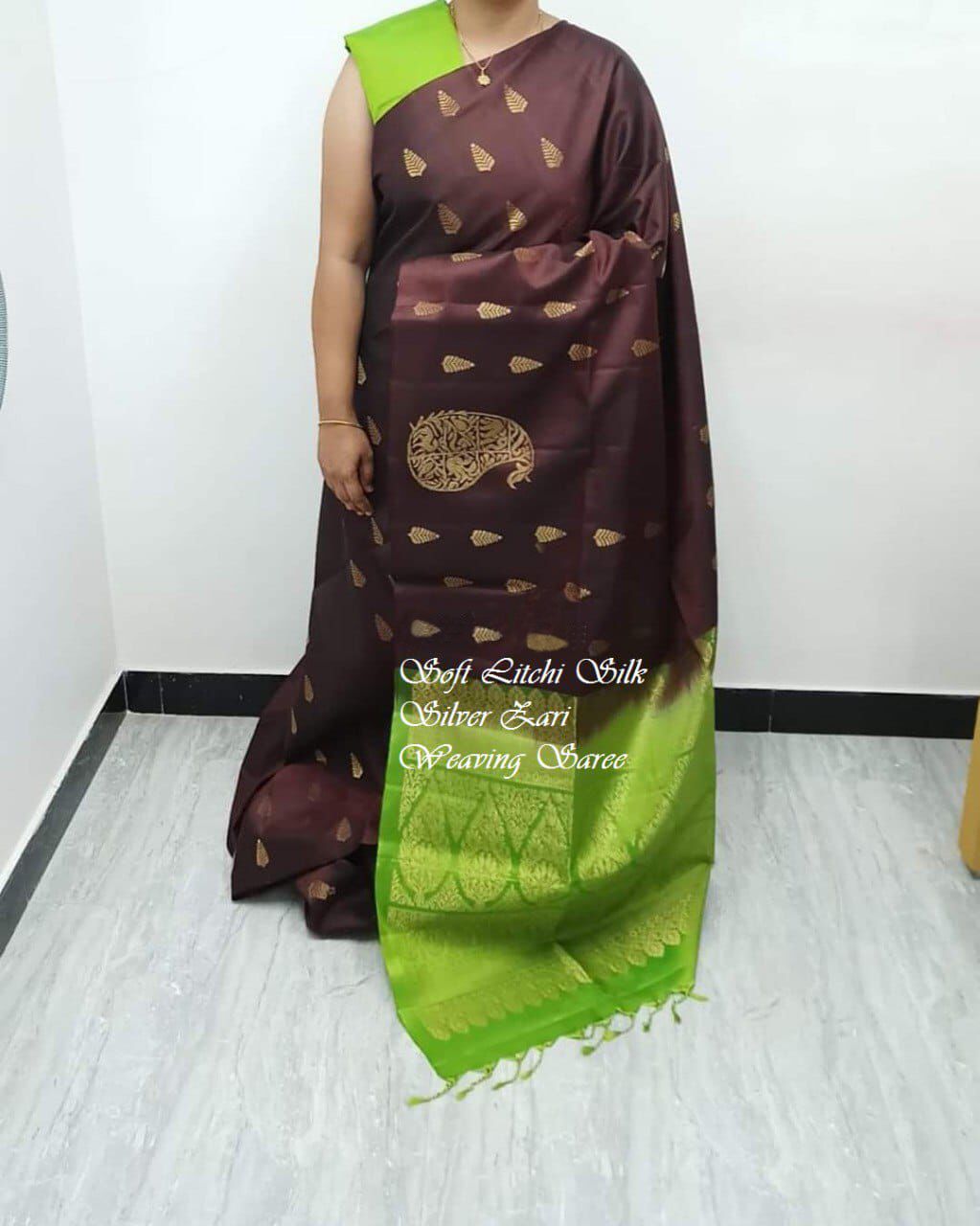SOFT LICHI Semi-silk CLOTH saree 12984N – Griiham