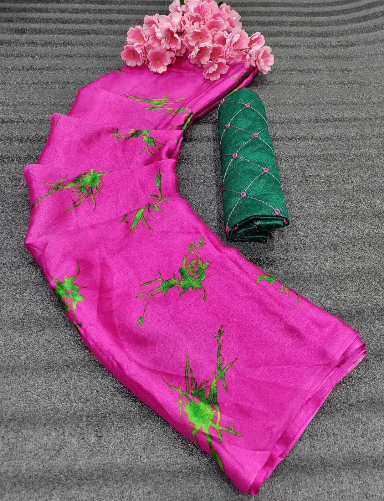 SOFT Semi-silkY CHIFFON Saree 14666N-1 - Griiham