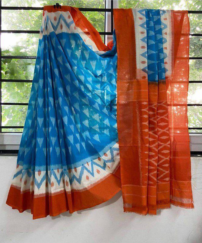 SOFT mono- cotton ikkat print SAREES 14882N-1 - Griiham