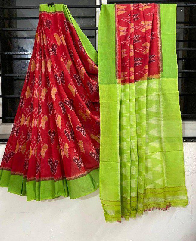 SOFT mono- cotton ikkat print SAREES 14882N-1 - Griiham