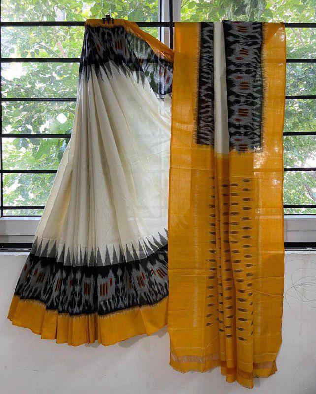 SOFT mono- cotton ikkat print SAREES 14882N-1 - Griiham