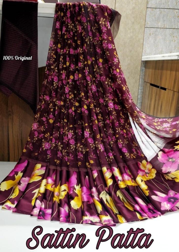 Satin patta soft saree bandhni printed 13145N - Griiham