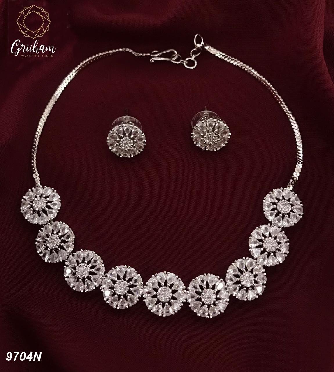 Sayara Collection Floral pattern Party Wear Necklace Set 9705N - Griiham