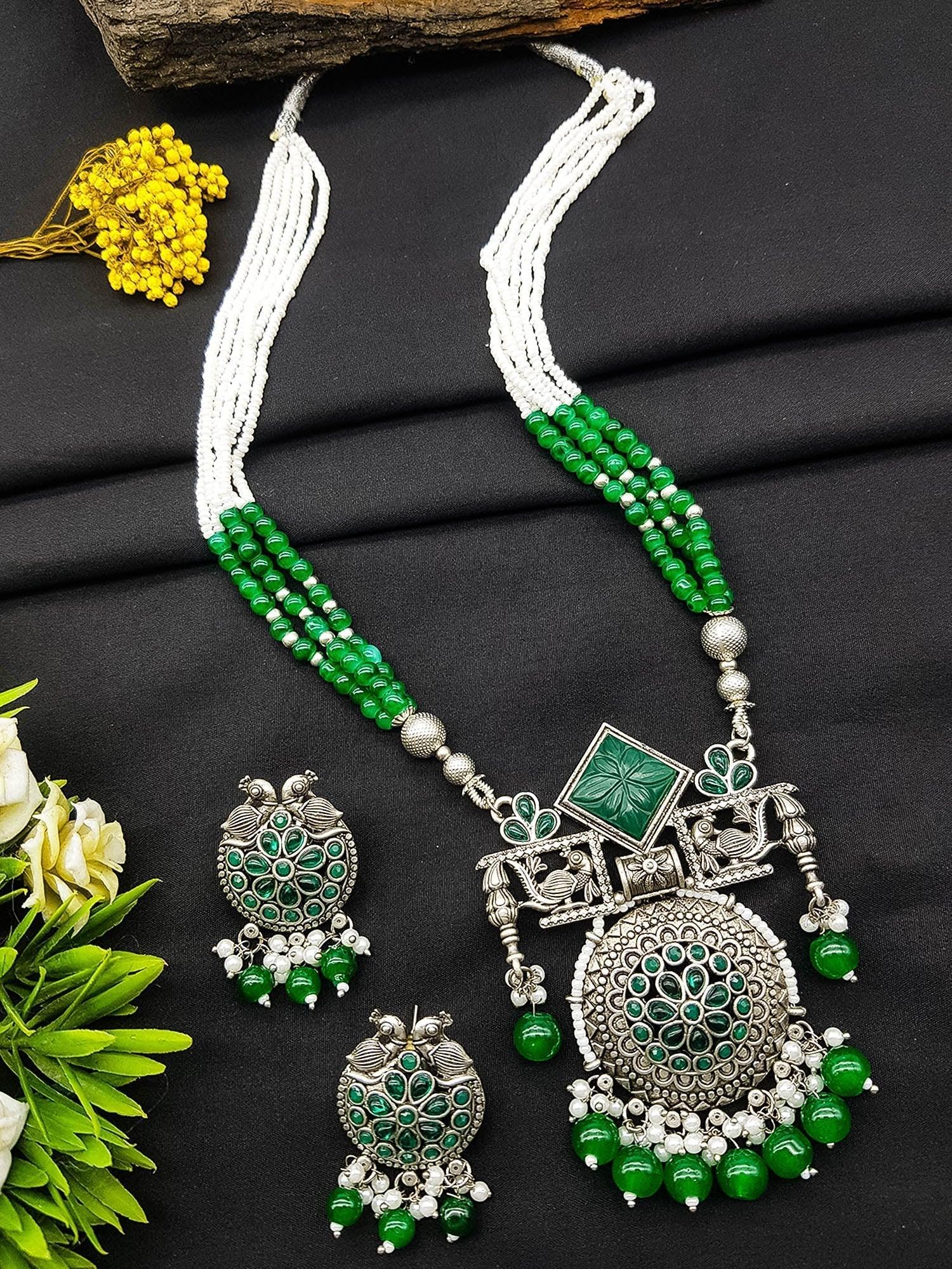 Silver Oxidised Elegant Necklace Set