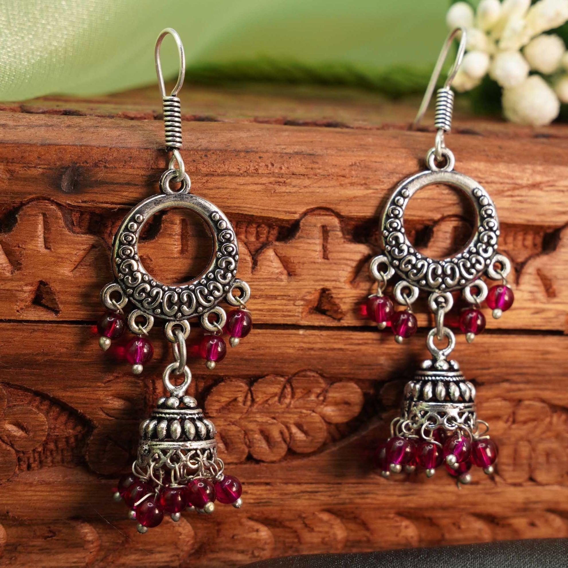 Silver Oxidised Exclusive Cute designs Jhumkis / Earrings 9780N - Griiham