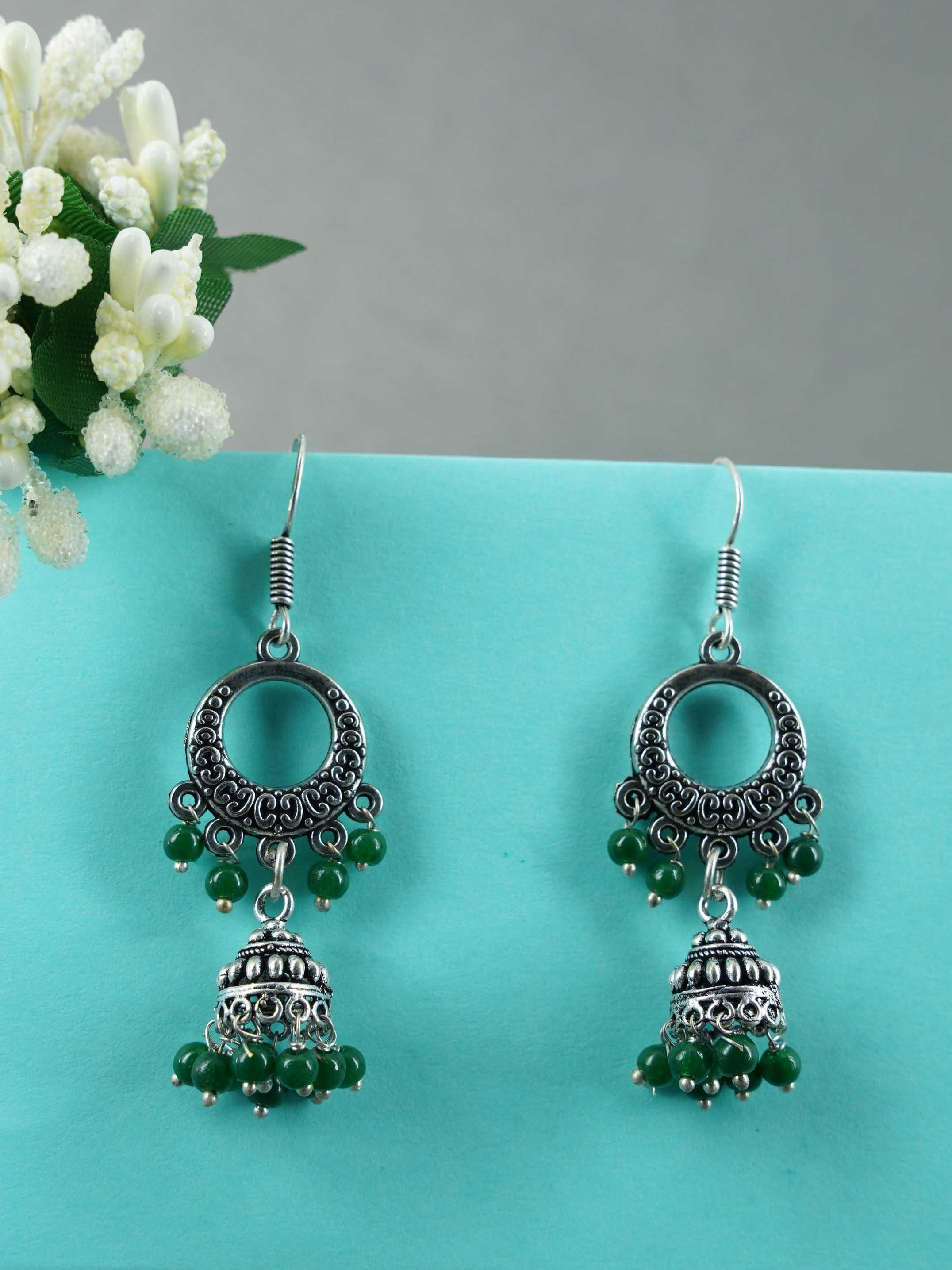 Silver Oxidised Exclusive Cute designs Jhumkis / Earrings 9780N - Griiham