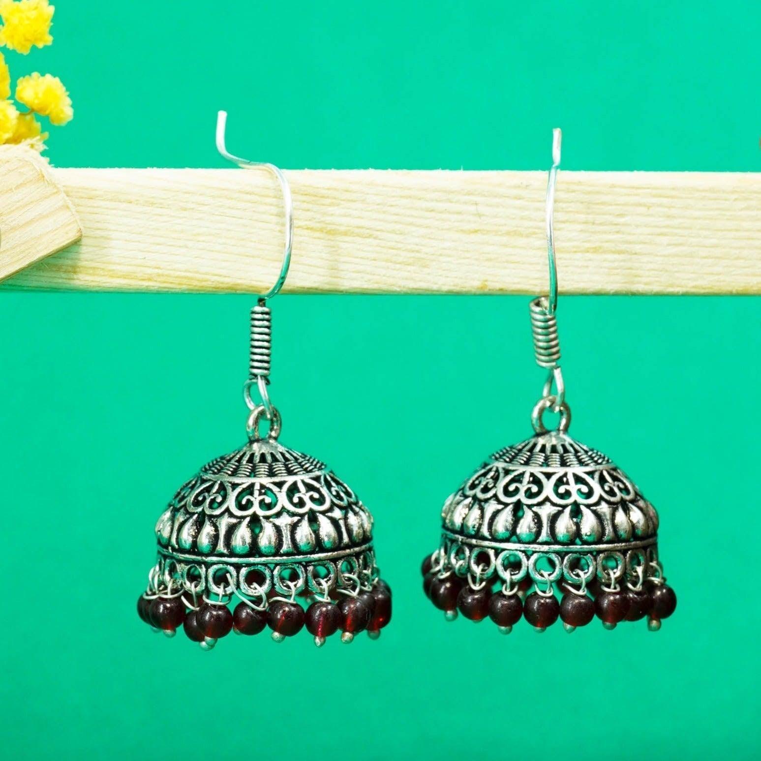 Silver Oxidised Exclusive Cute designs Jhumkis / Earrings 9826N - Griiham