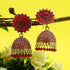 Silver Oxidised Exclusive Design Jhumkis / Earrings with different color options 9830N - Griiham