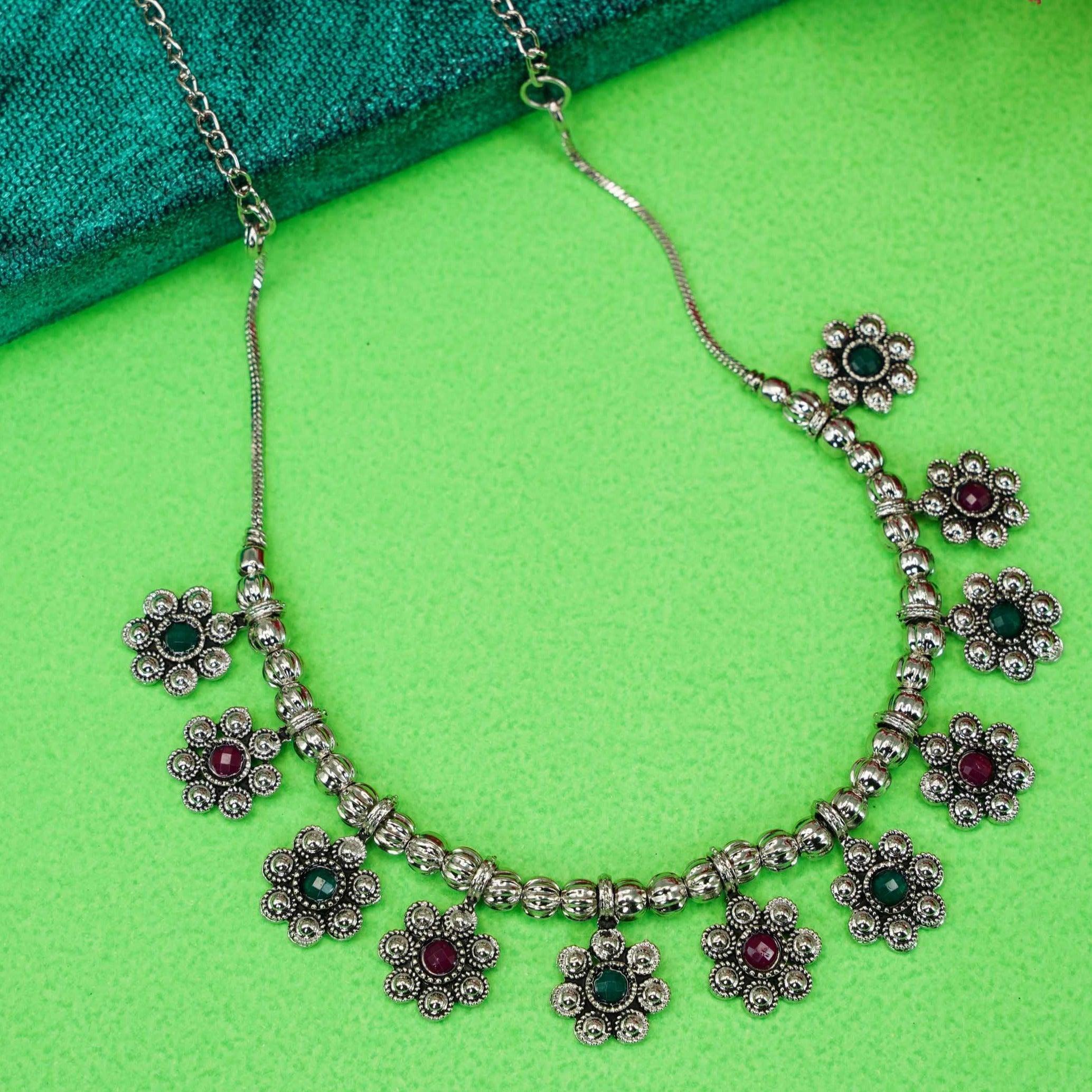 Silver Oxidised Exclusive Designer Necklace / Chain 9729N - Griiham